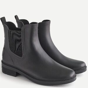 J. Crew Black Chelsea Rain Boots - Women's Ankle Waterproof Boot